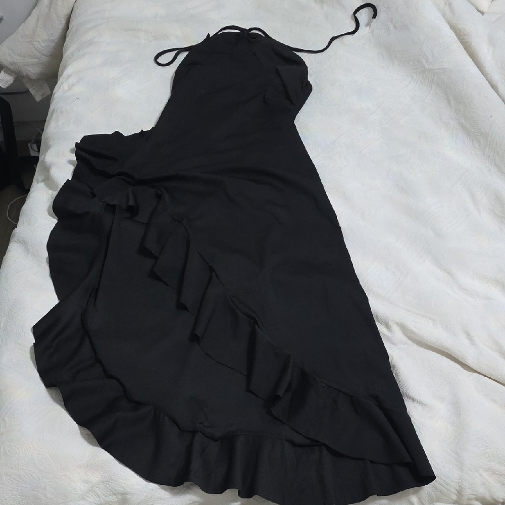 Elegant Black Ruffle Dress